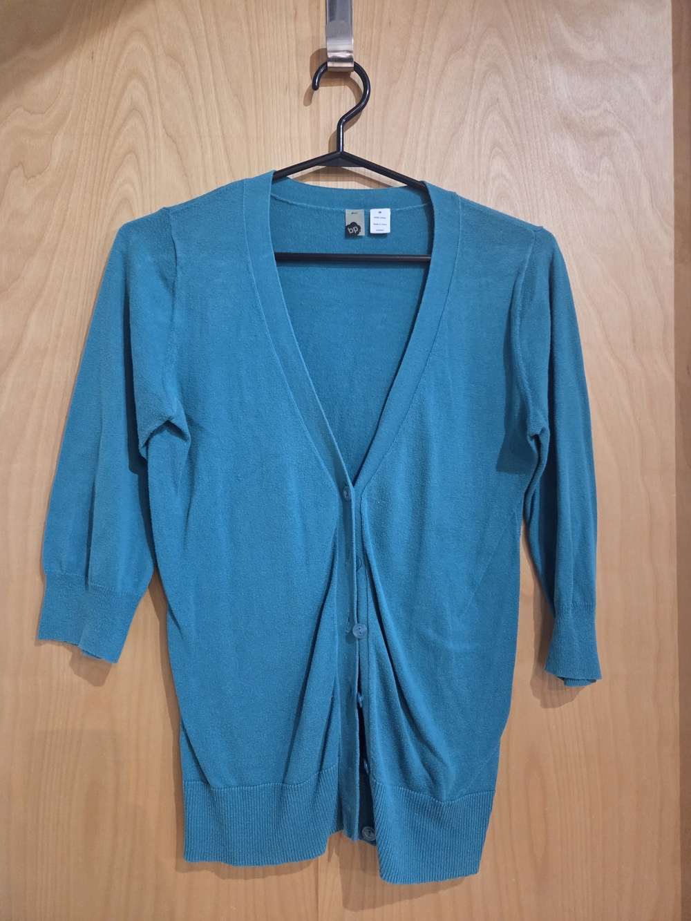 bp Teal V-Neck Button-Front Cardigan